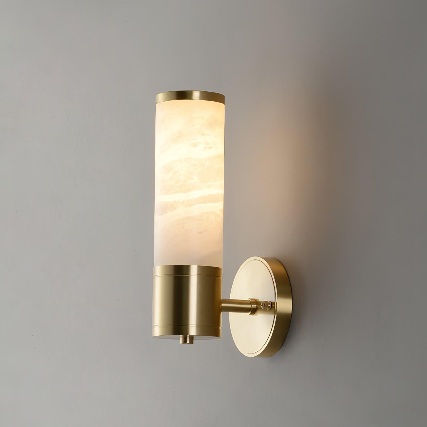 Lampatron Alabaster Wall Light, Hardwired Wall Sconce, Dia 8cm x H 24cm