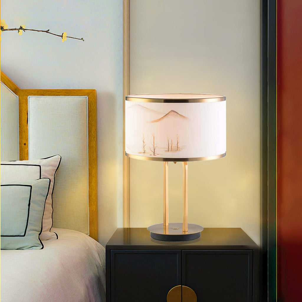 Landscape Painting Table Light, Bedside Table Lamp, detail 3