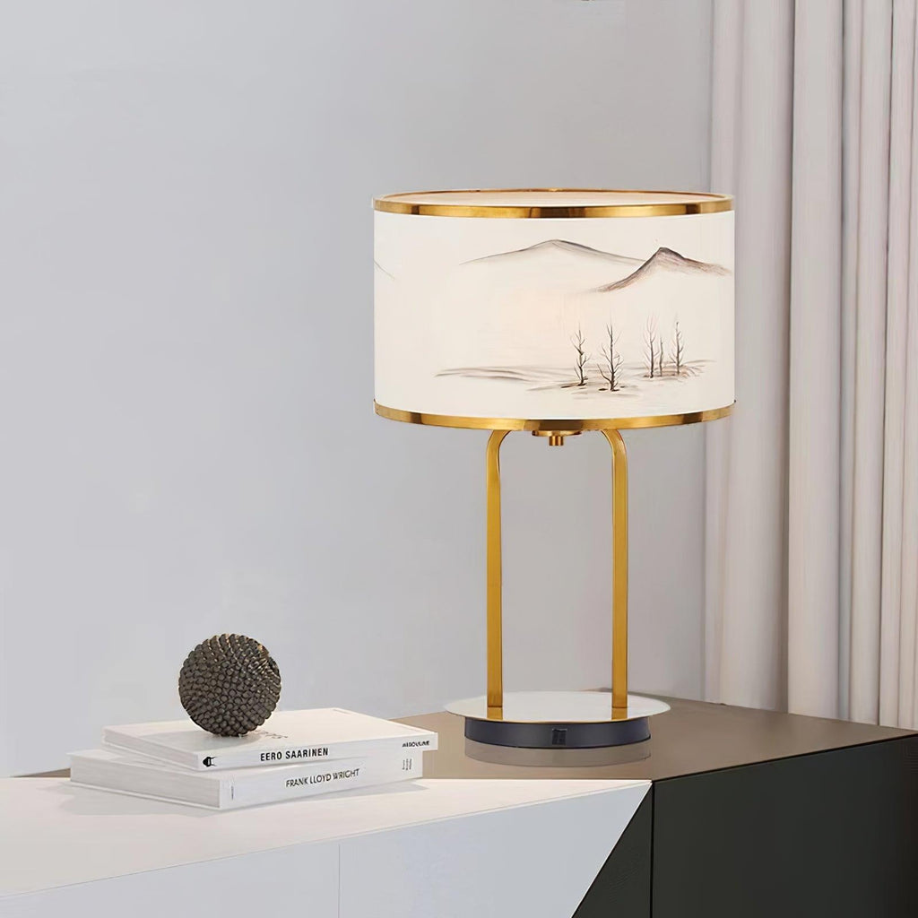 Landscape Painting Table Light, Bedside Table Lamp, detail 4