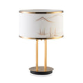 Landscape Painting Table Light, Bedside Table Lamp, Iron, ∅ 13.8″ x H 20.1″