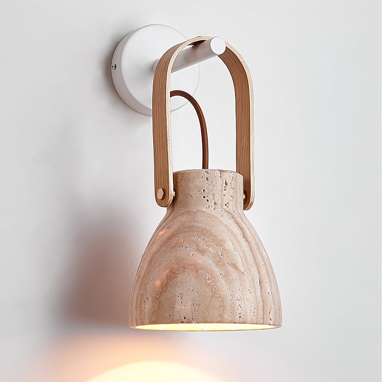 Lanta Arc Stone Wall Light, Hardwired Wall Sconce, detail 15