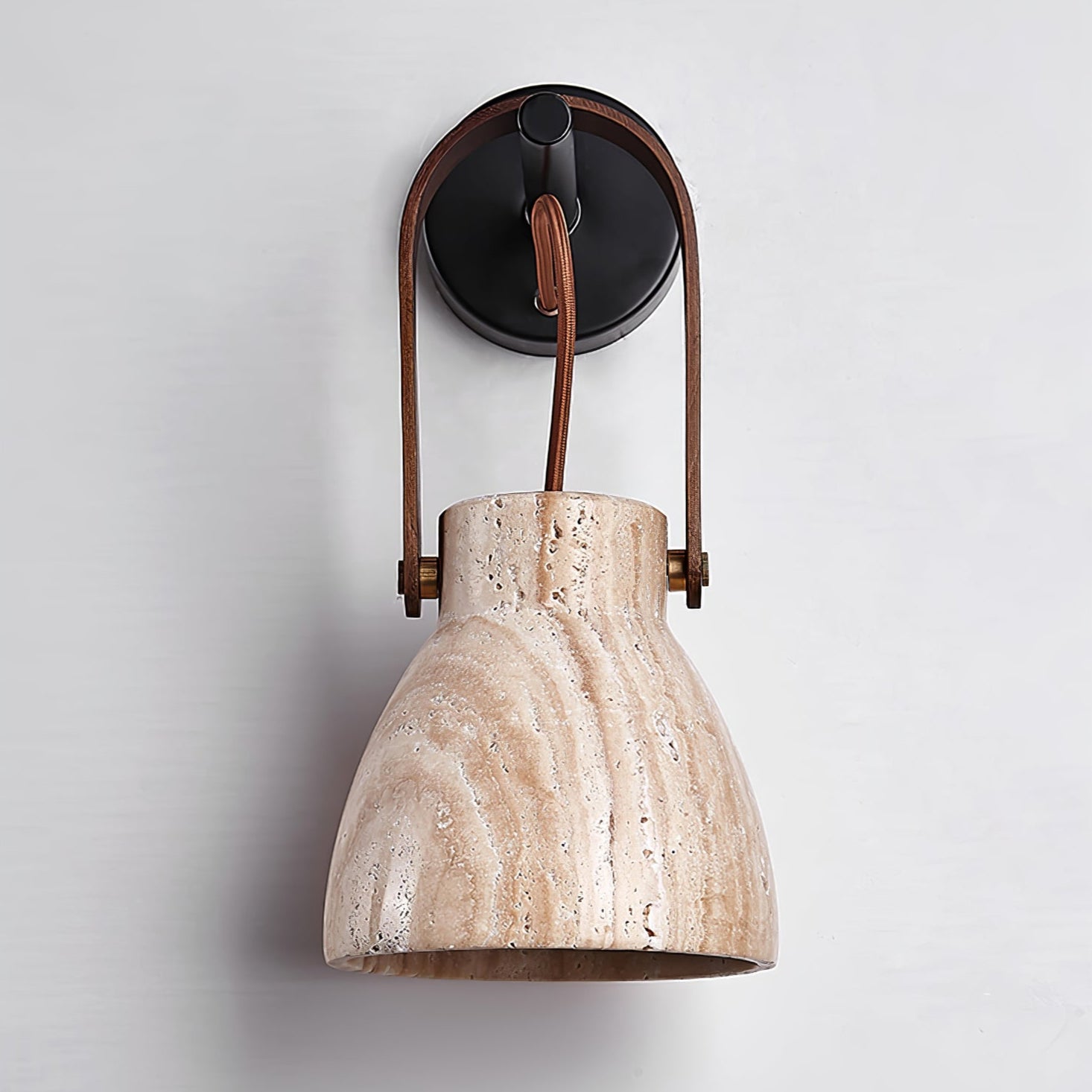 Lanta Arc Stone Wall Light, Hardwired Wall Sconce, detail 14