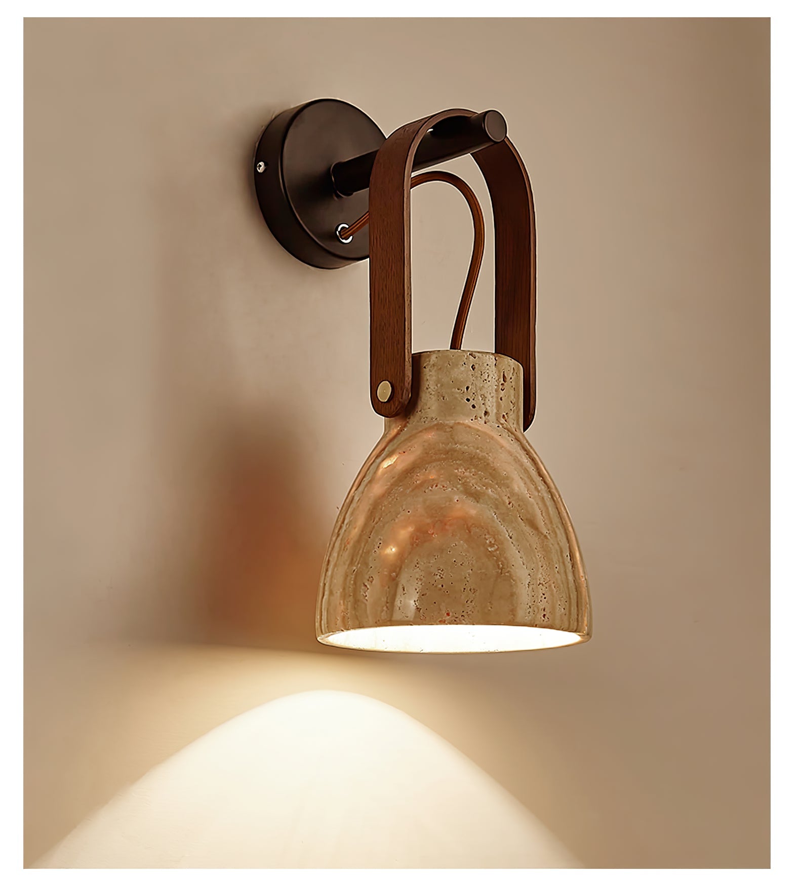 Lanta Arc Stone Wall Light, Hardwired Wall Sconce, detail 5