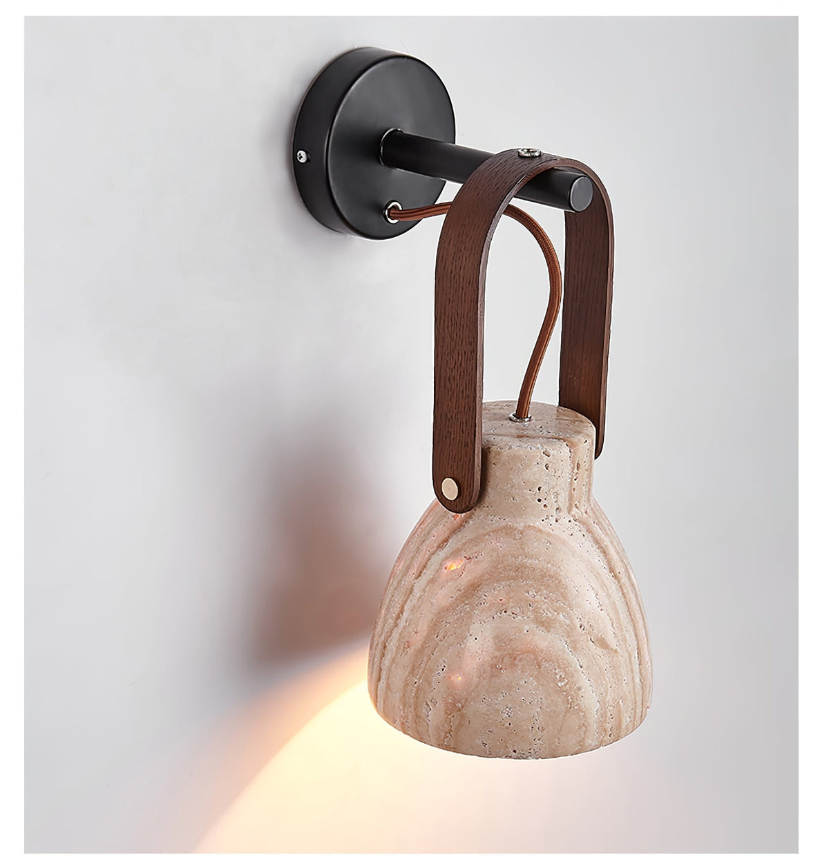 Lanta Arc Stone Wall Light, Hardwired Wall Sconce, detail 6
