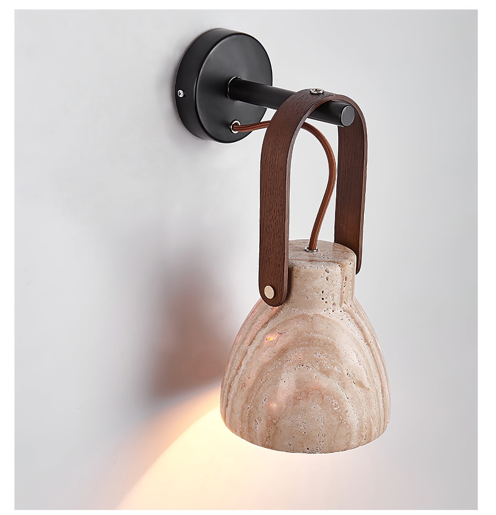 Lanta Arc Stone Wall Light, Hardwired Wall Sconce, detail 6