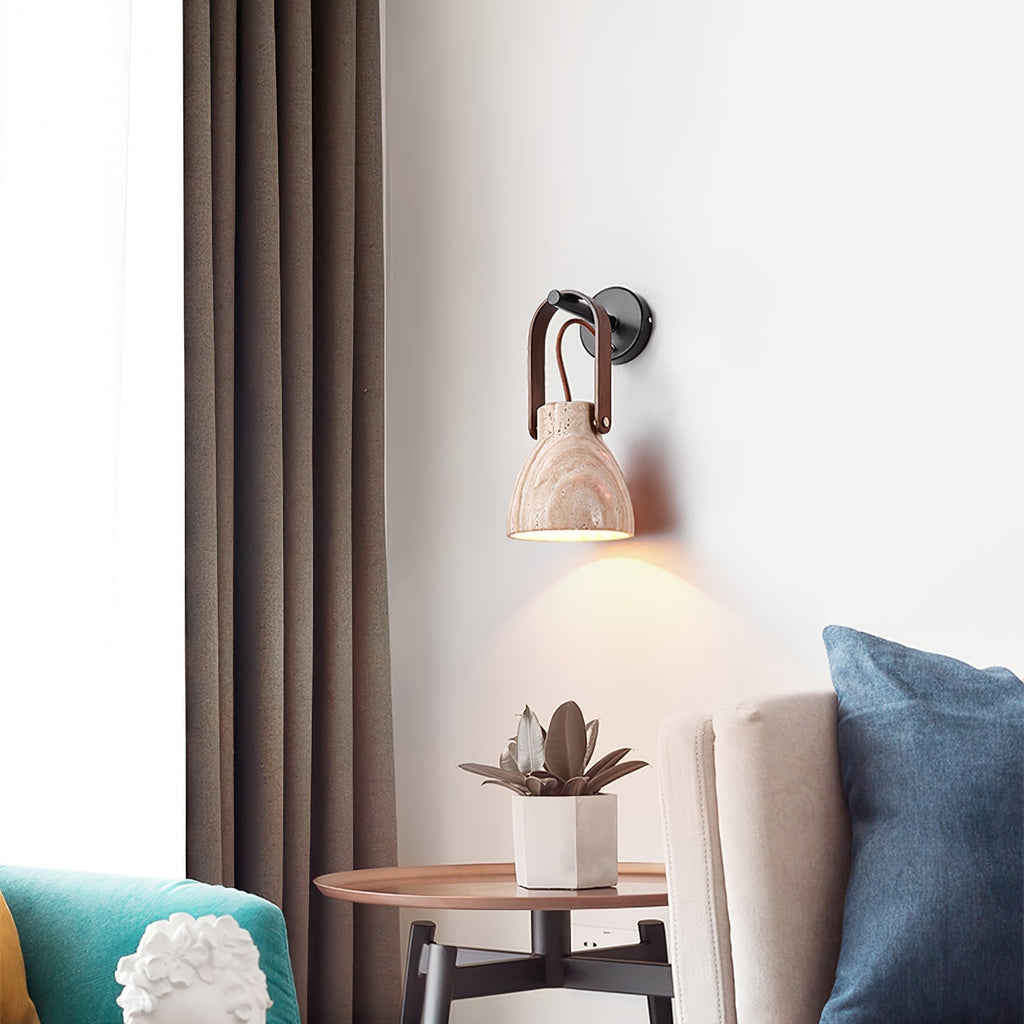 Lanta Arc Stone Wall Light, Hardwired Wall Sconce, detail 9
