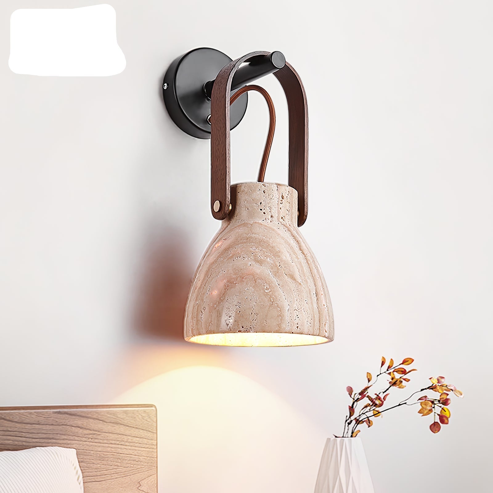 Lanta Arc Stone Wall Light, Hardwired Wall Sconce, detail 16
