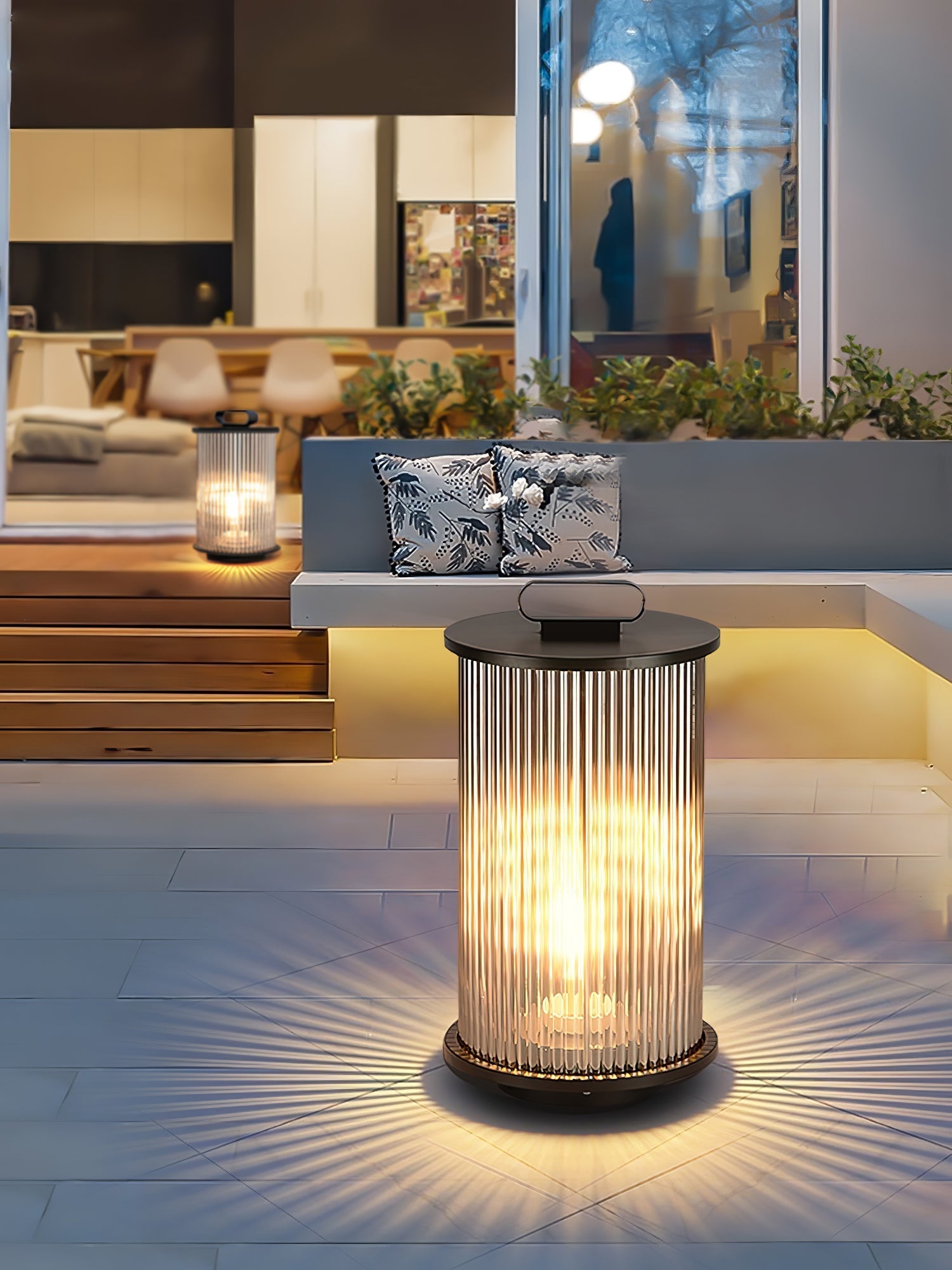 Lantern Garden Solar Exterior Light - ∅ 7.9″ x H 14.2″ Stainless Steel, Outdoor Wall Light, detail 37