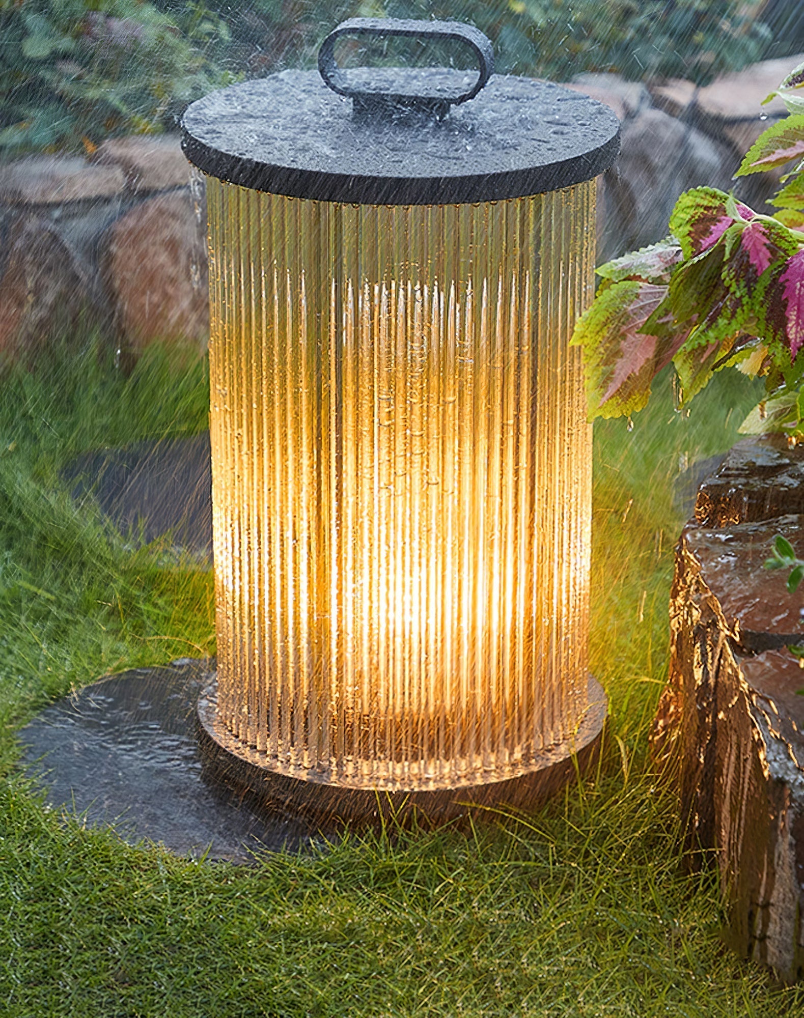 Lantern Garden Solar Exterior Light - ∅ 7.9″ x H 14.2″ Stainless Steel, Outdoor Wall Light, detail 41