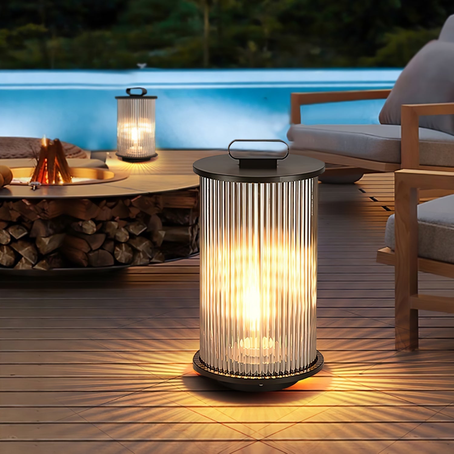 Lantern Garden Solar Exterior Light - ∅ 7.9″ x H 14.2″ Stainless Steel, Outdoor Wall Light, detail 43