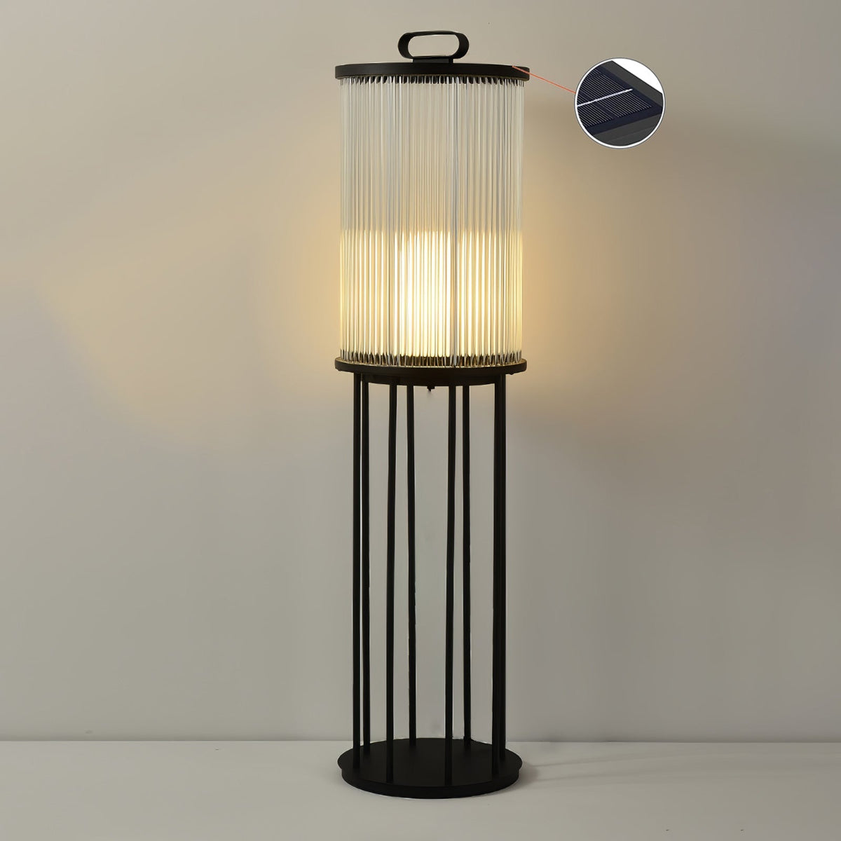 Lantern Garden Solar Exterior Light - ∅ 7.9″ x H 14.2″ Stainless Steel, Outdoor Wall Light, detail 52