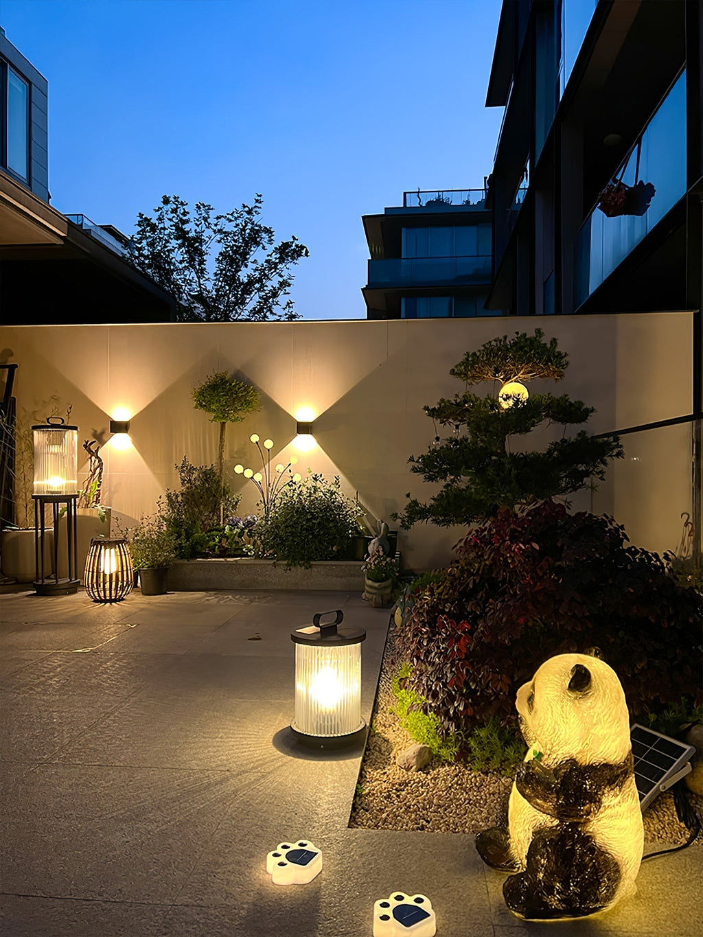 Lantern Garden Solar Exterior Light - ∅ 7.9″ x H 14.2″ Stainless Steel, Outdoor Wall Light, detail 57