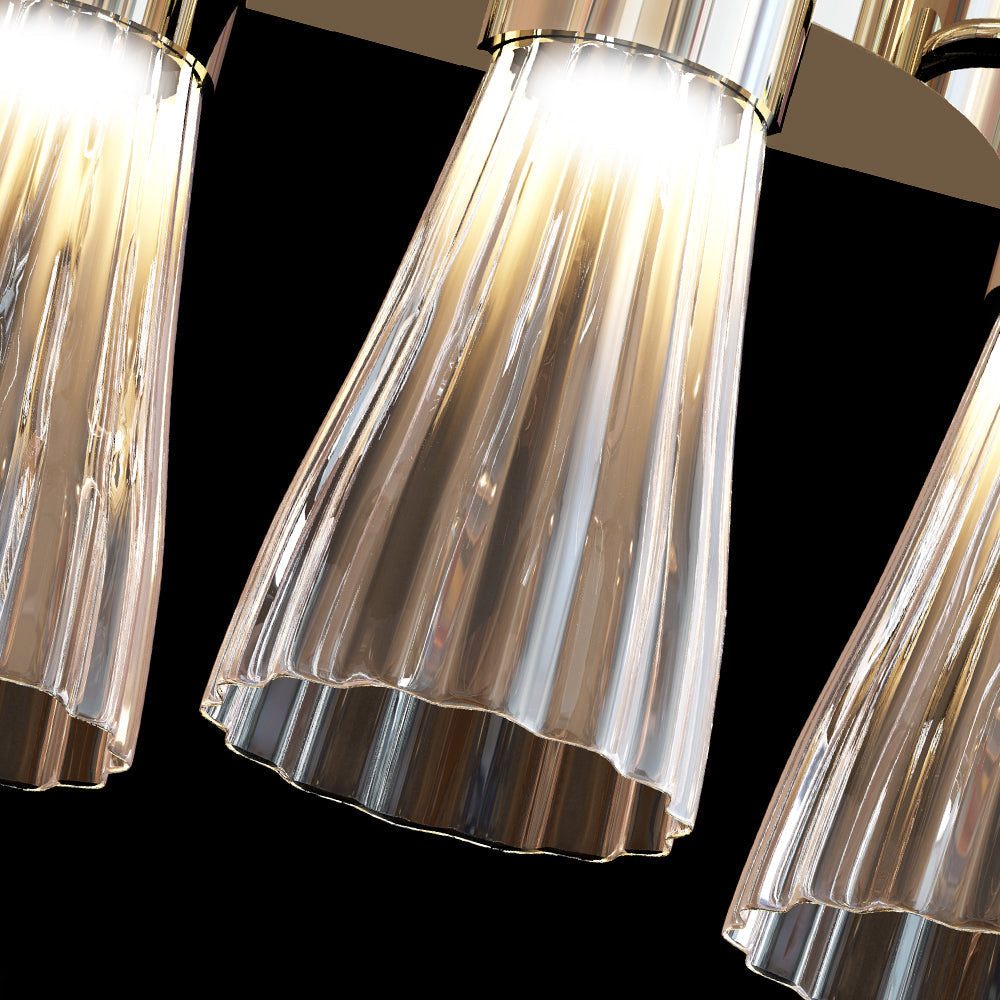 Large Gold Leaf Murano Glass Wall Light, Bedroom Wall Sconce, detail 2
