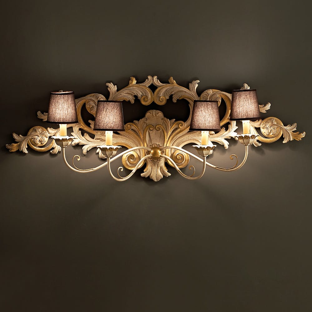 Large Ornate Italian Timeless Designer Wall Light, Bedroom Wall Sconce, Height 47 cm