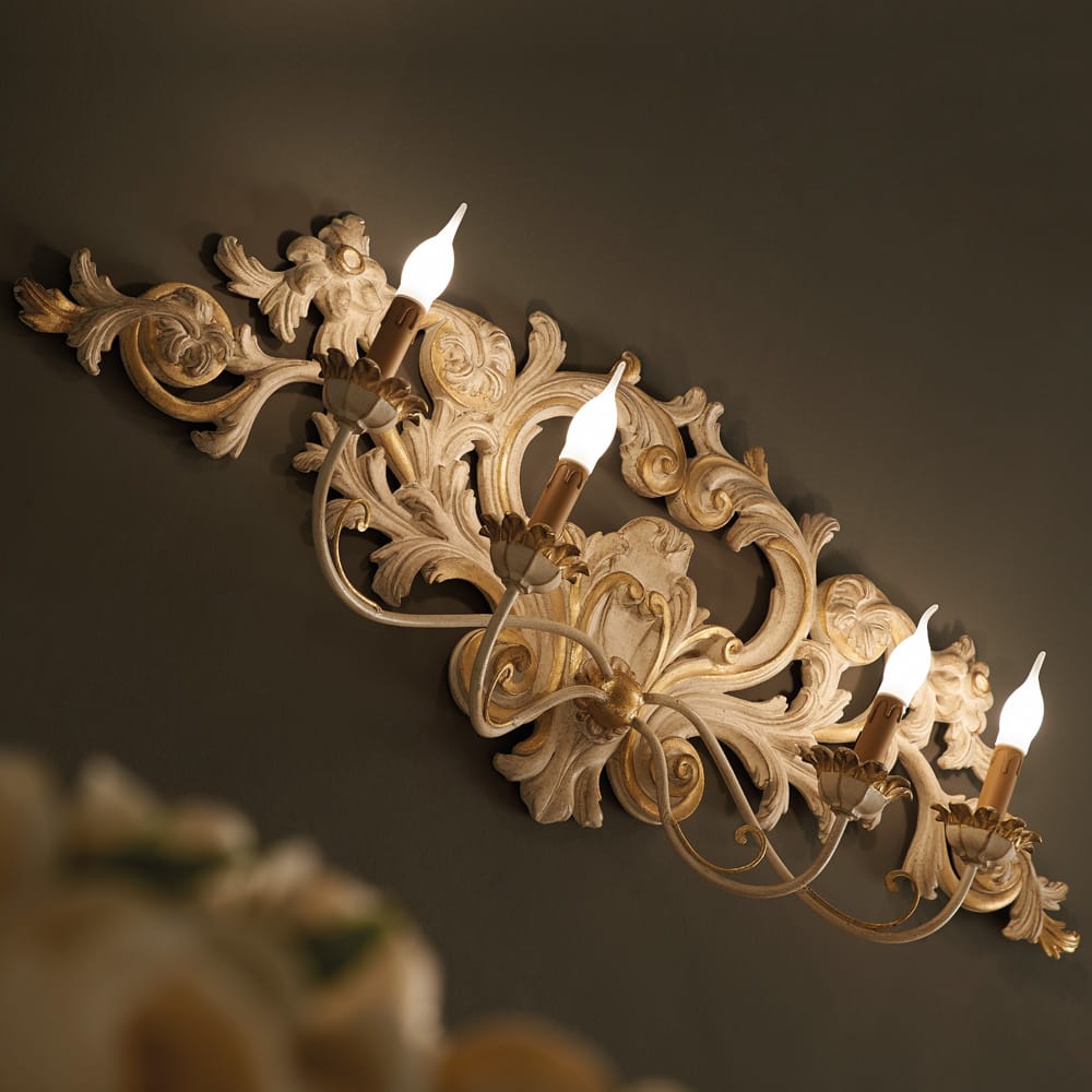 Large Ornate Italian Timeless Designer Wall Light, Bedroom Wall Sconce, detail 4