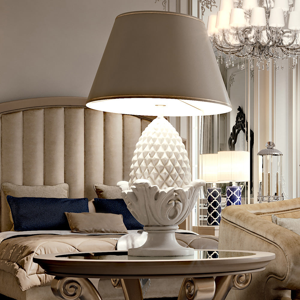 Large Pine Cone Ceramic Table Light, Bedside Table Lamp, Height 78 cm