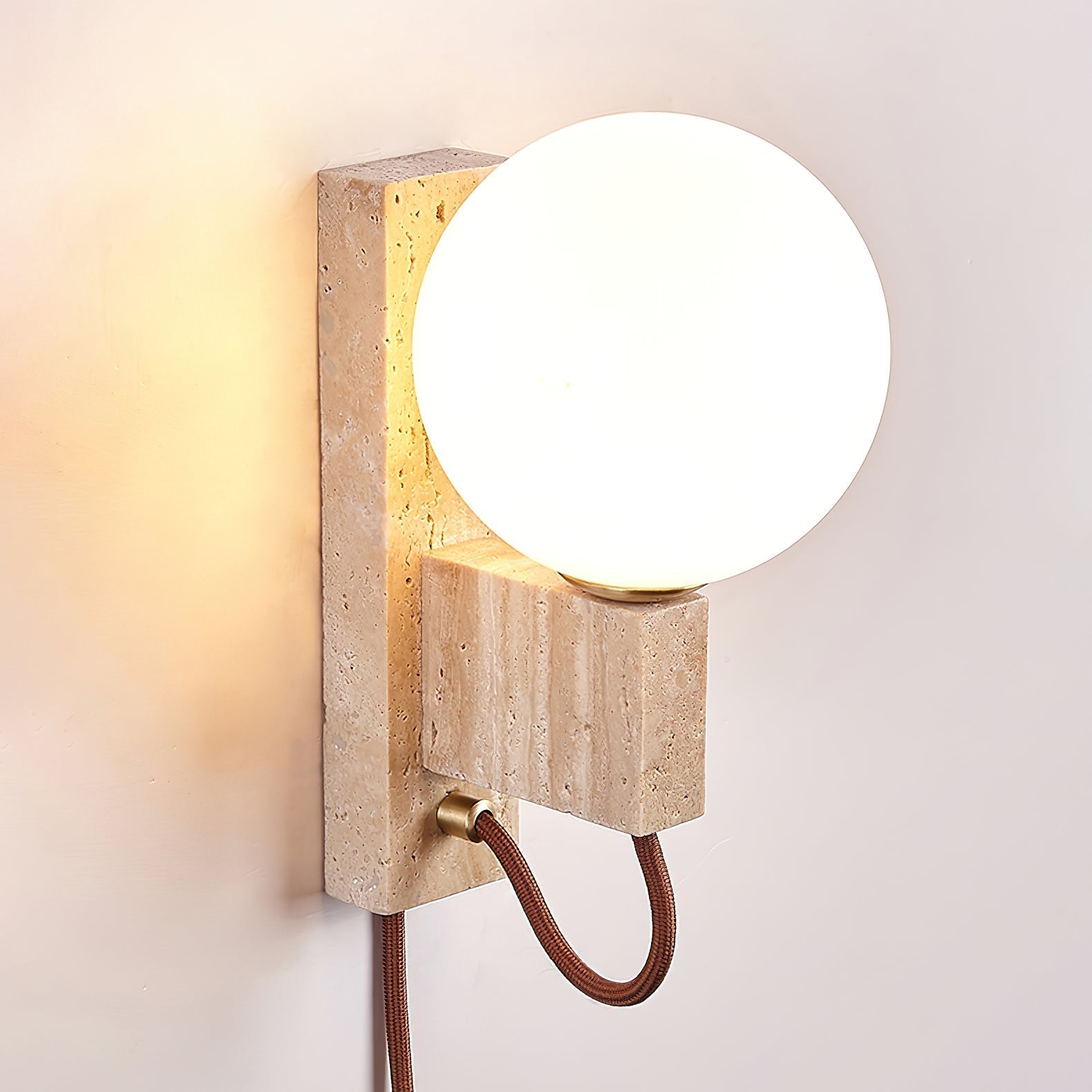 Atlas Globe Wall Light, Plug-In Wall Sconce, detail 11