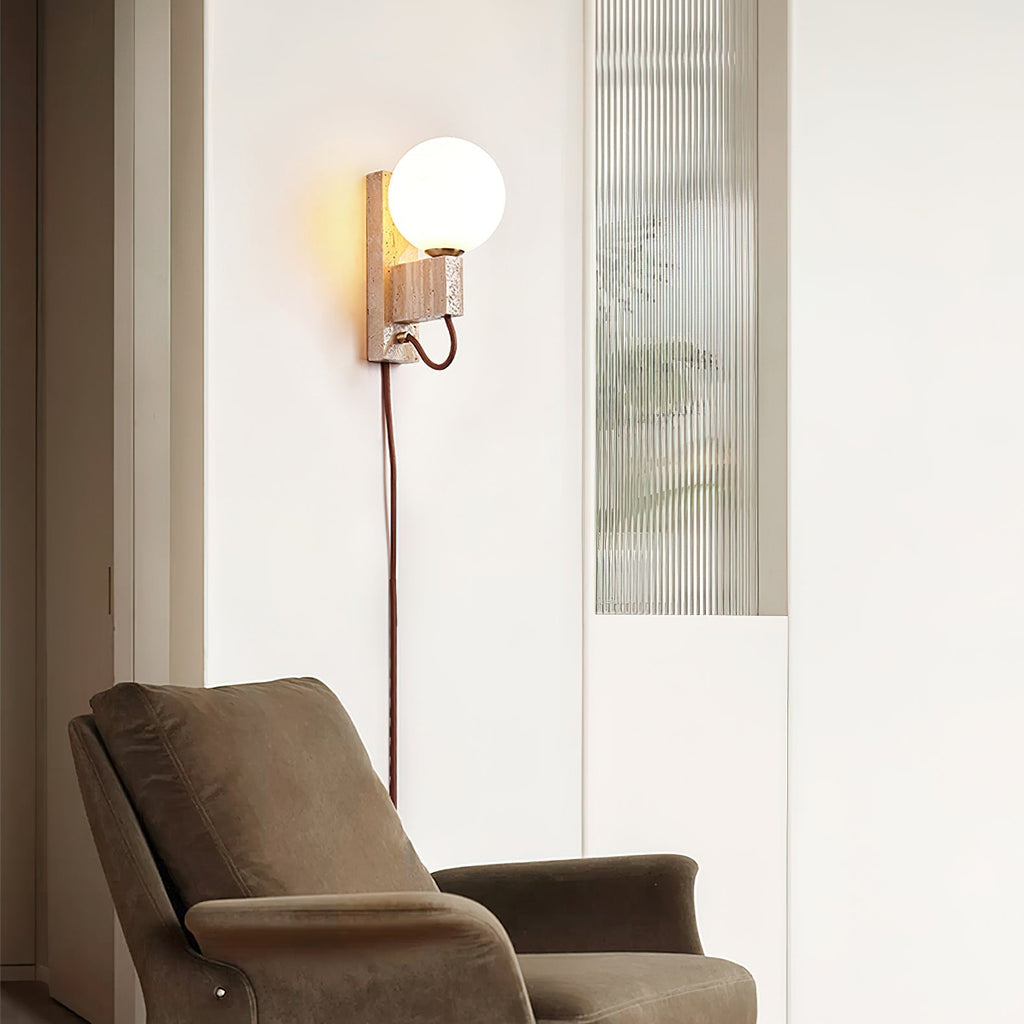 Atlas Globe Wall Light, Plug-In Wall Sconce, detail 7