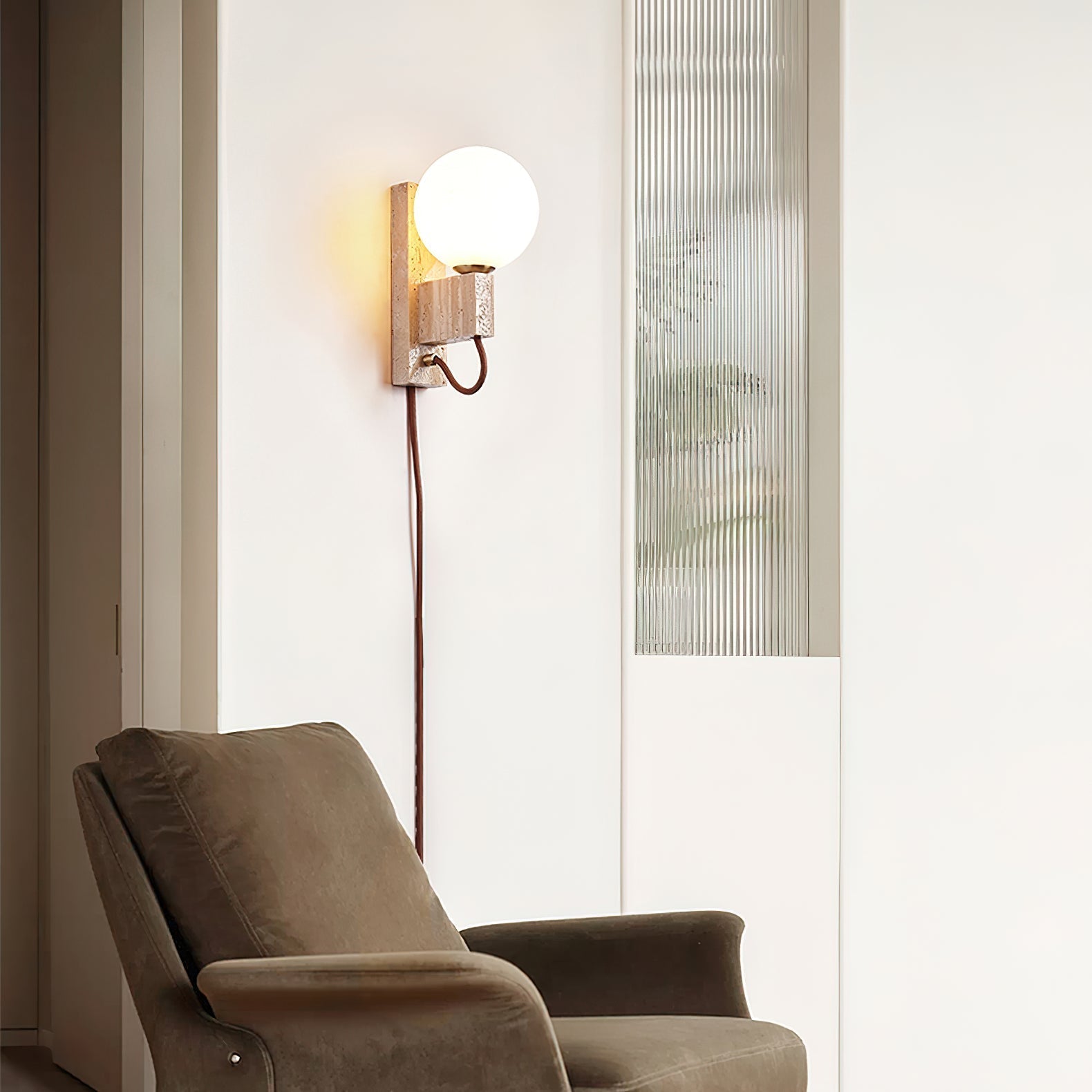 Atlas Globe Wall Light, Plug-In Wall Sconce, detail 7