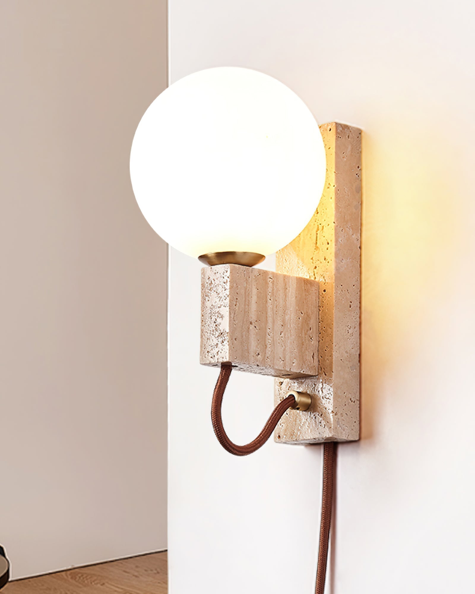 Atlas Globe Wall Light, Plug-In Wall Sconce, detail 8