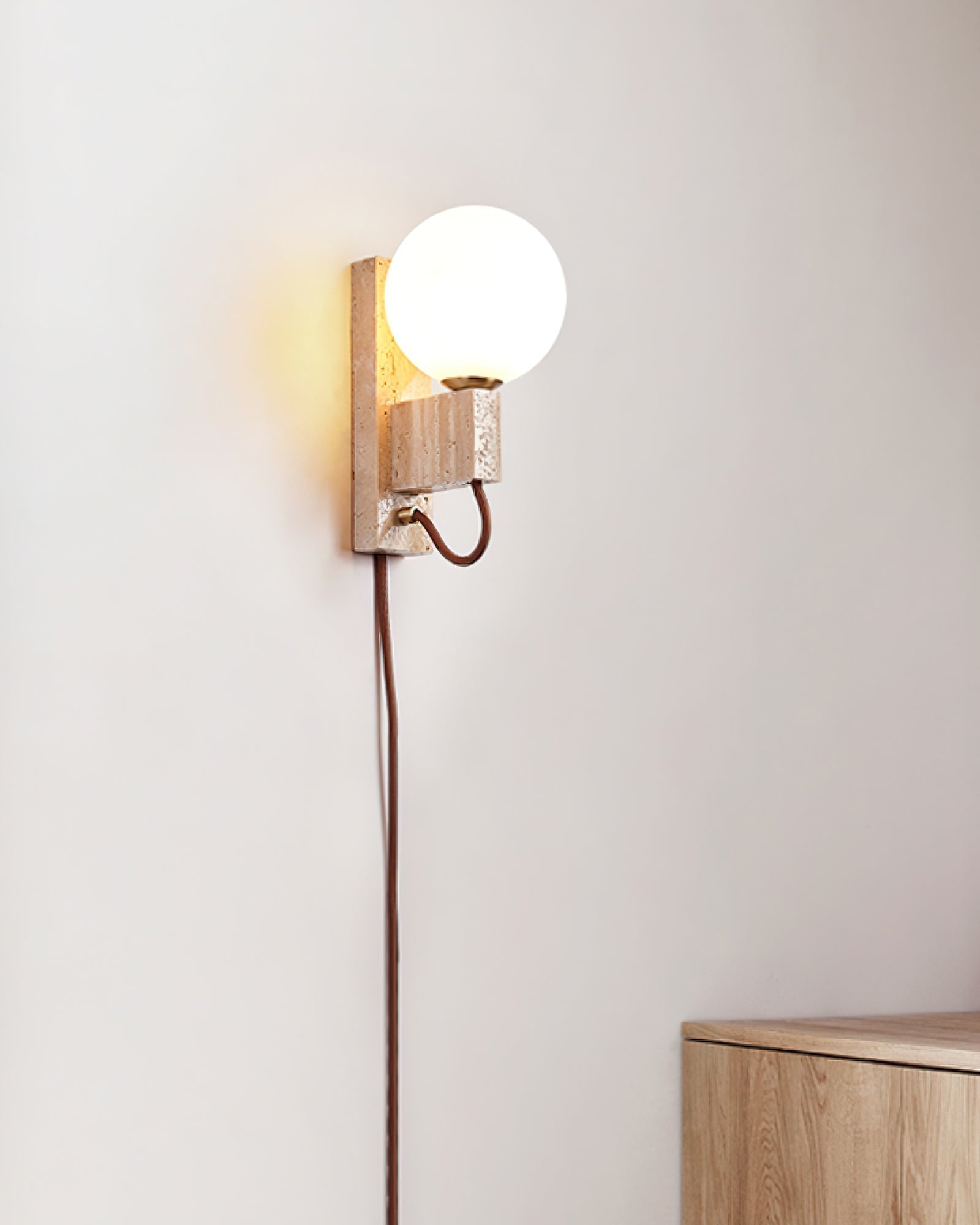 Atlas Globe Wall Light, Plug-In Wall Sconce, detail 6
