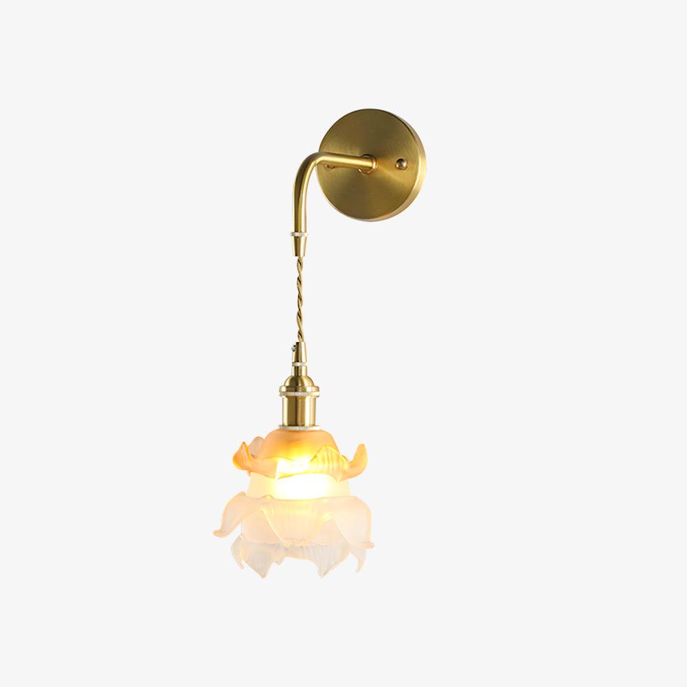 Laura Brass Wall Light, Plug-In Wall Sconce, detail 2