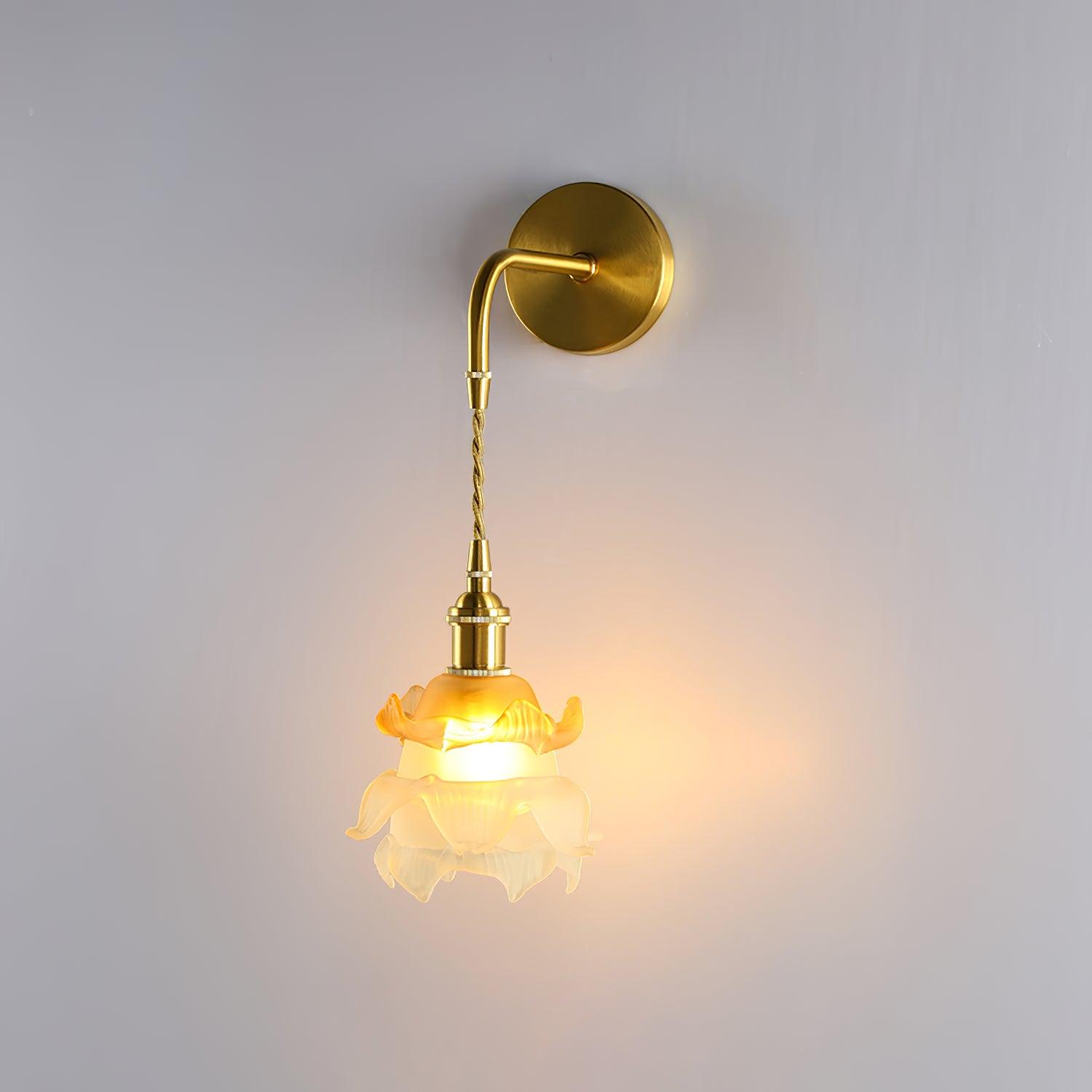 Laura Brass Wall Light, Plug-In Wall Sconce, detail 3