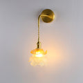 Laura Brass Wall Light, Plug-In Wall Sconce, Glass, Dia 15cm x H 30cm