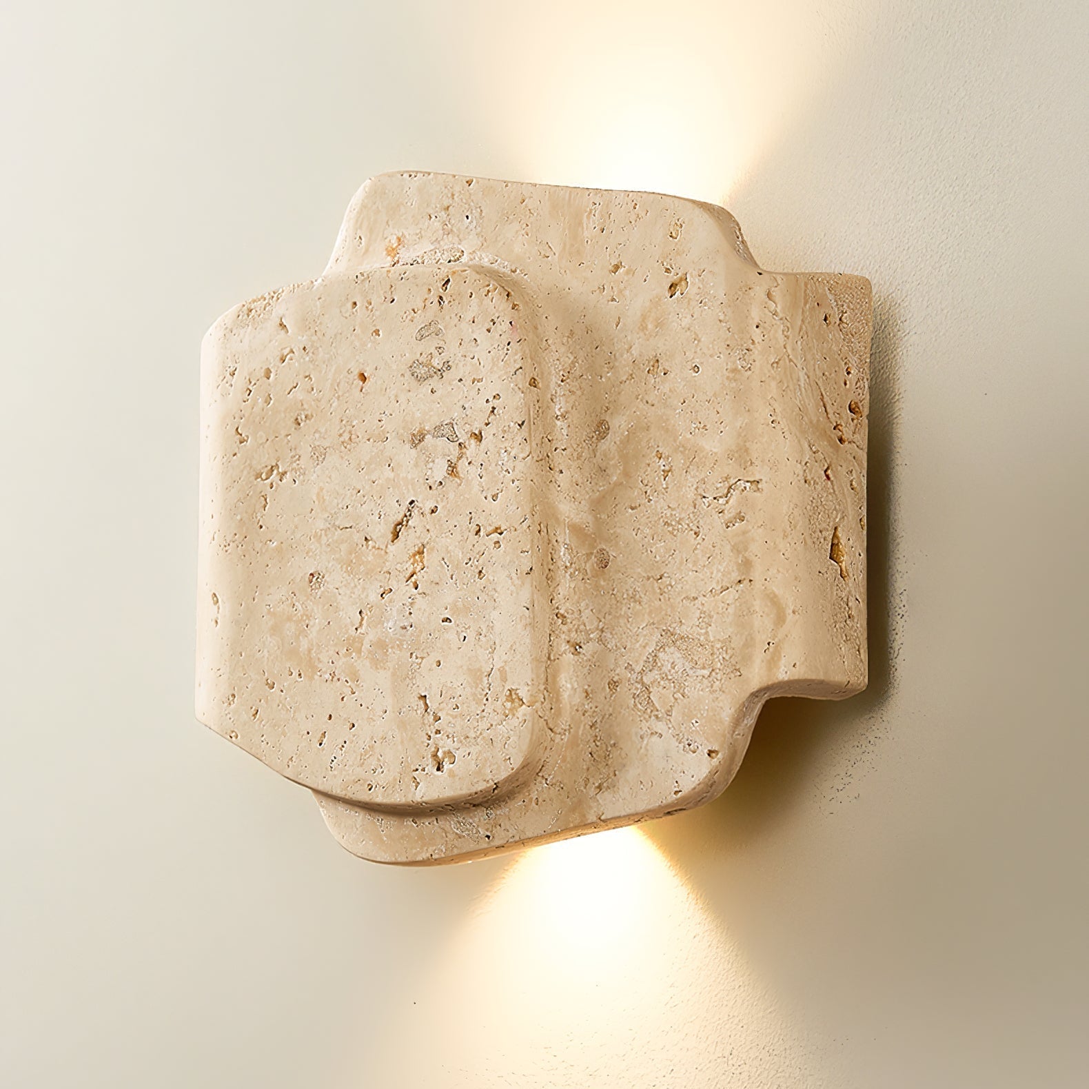 Layered Travertine Wall Light, Hardwired Wall Sconce, detail 7