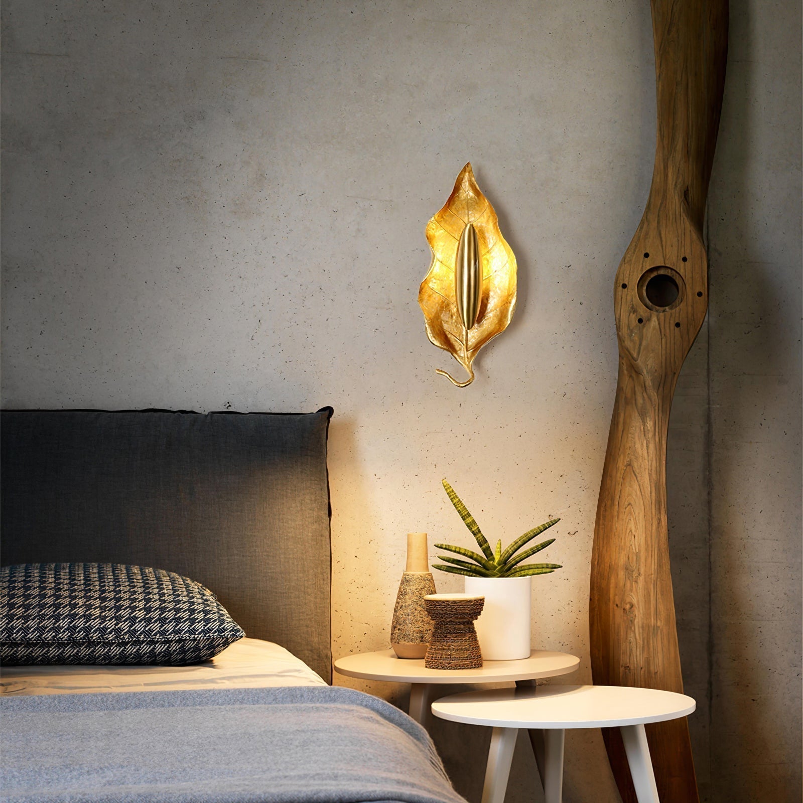 Leaf Brass Wall Light, Hardwired Wall Sconce, detail 19