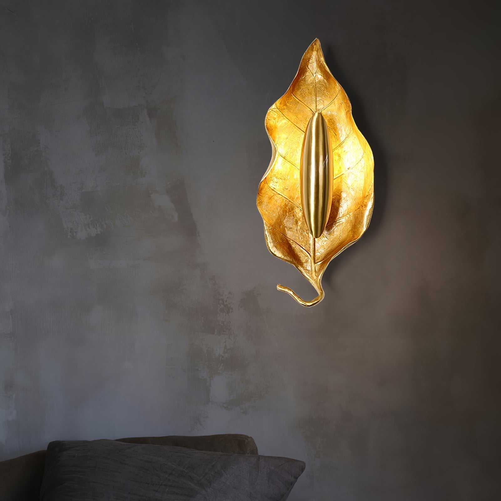 Leaf Brass Wall Light, Hardwired Wall Sconce, detail 18