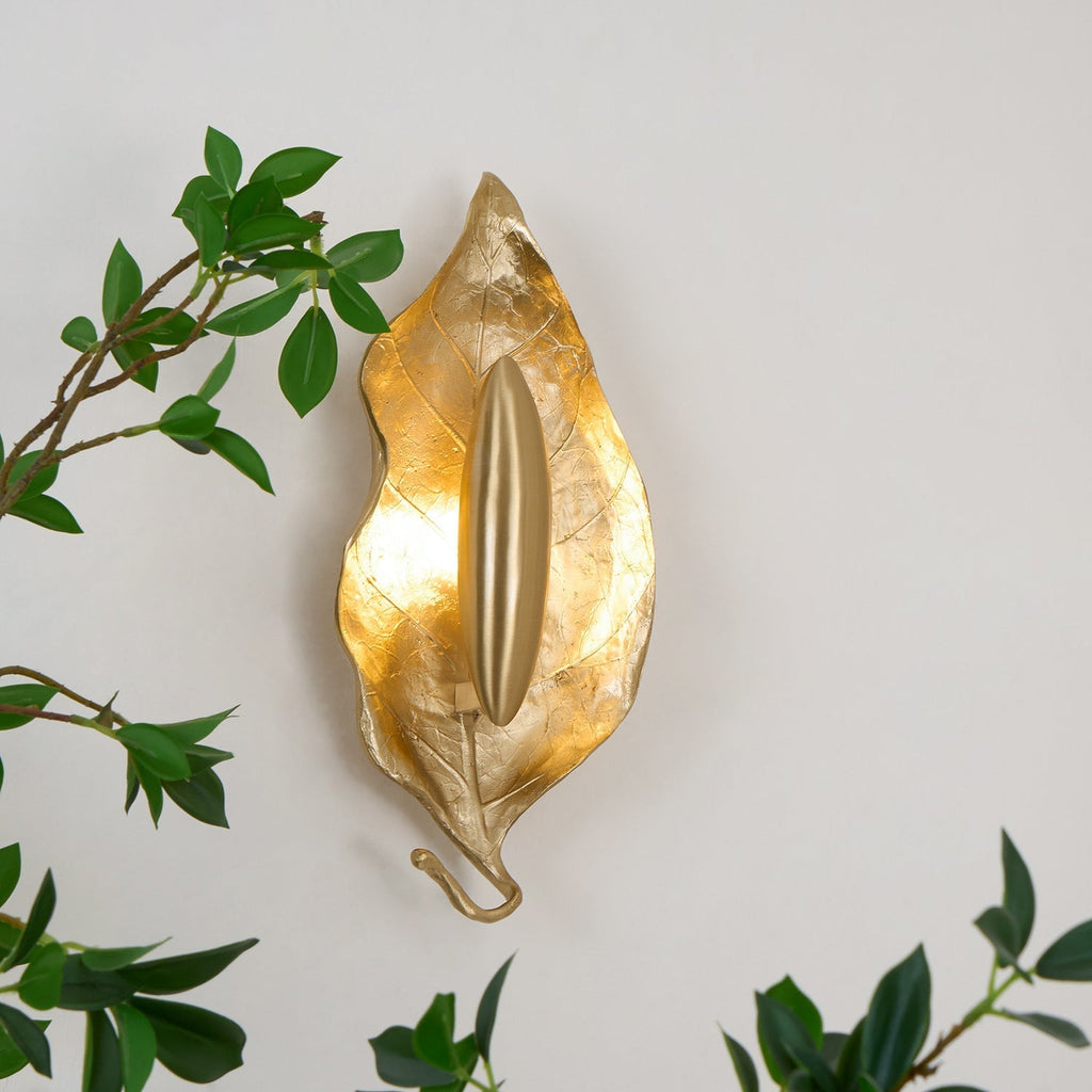 Leaf Brass Wall Light, Hardwired Wall Sconce, detail 39