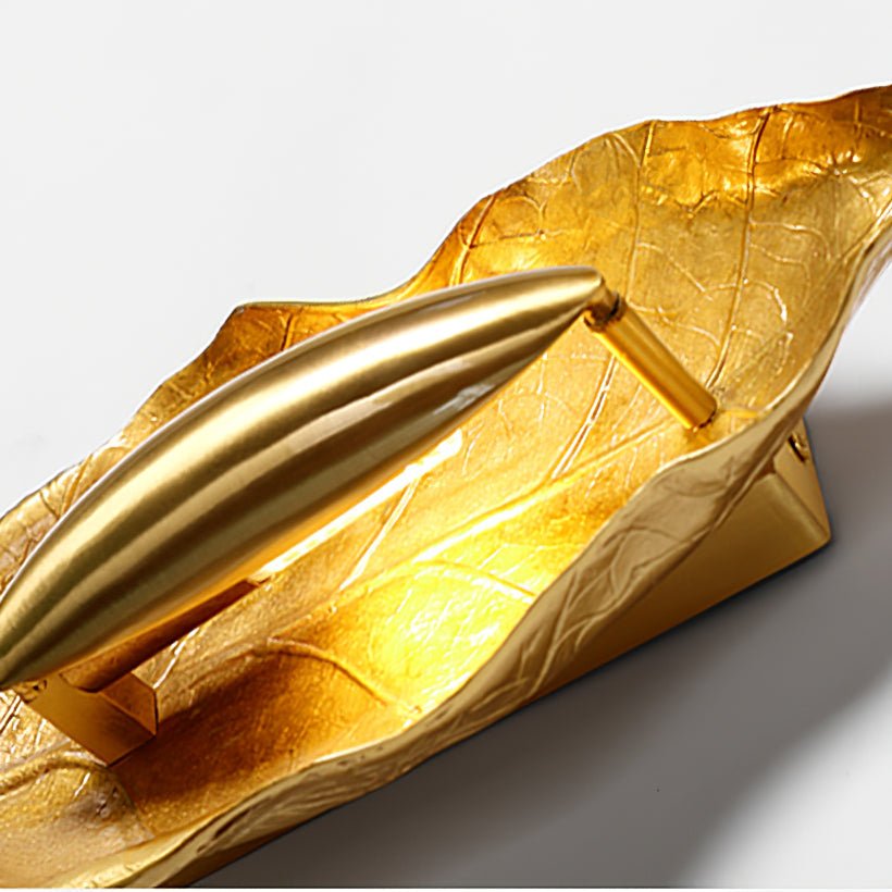 Leaf Brass Wall Light, Hardwired Wall Sconce, detail 10