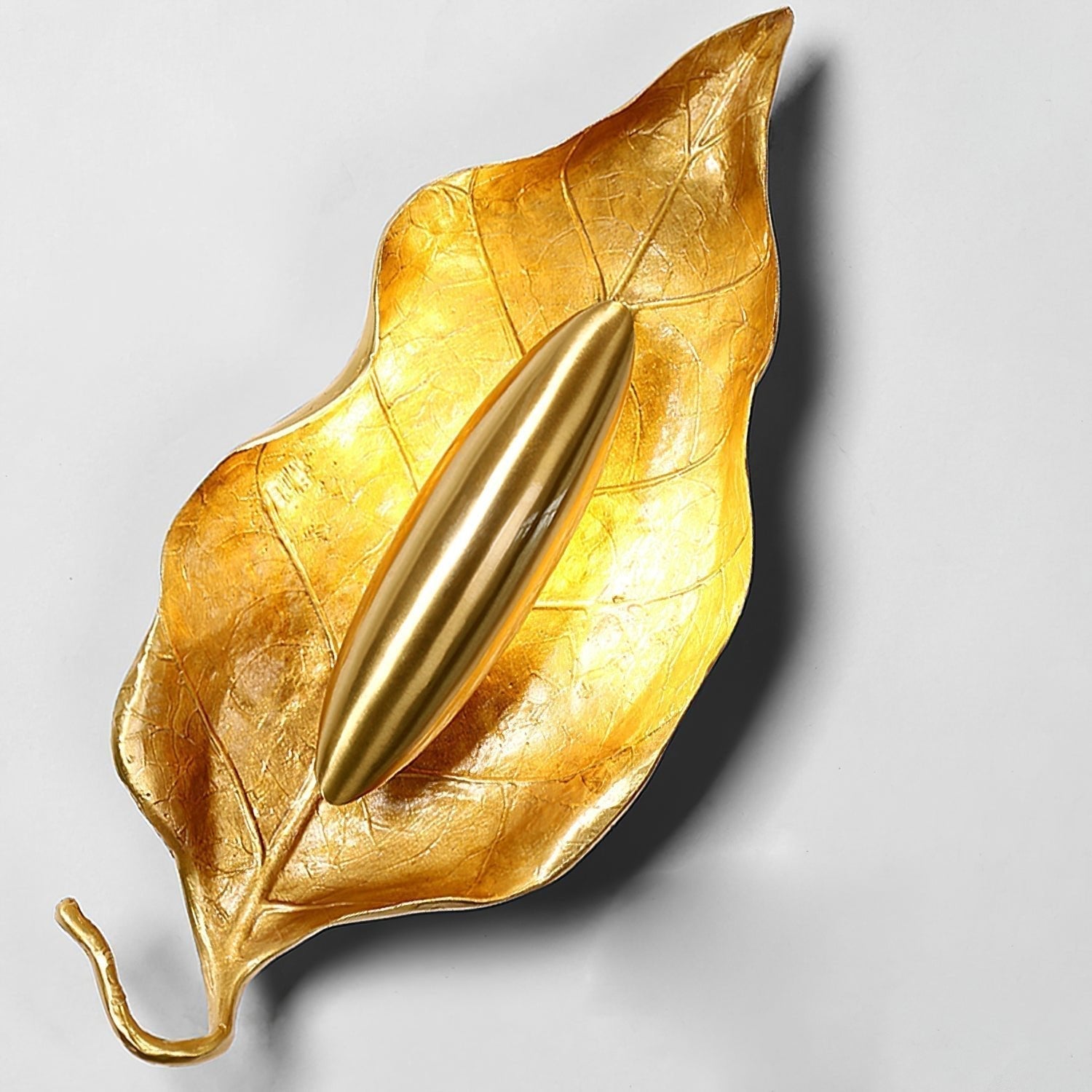 Leaf Brass Wall Light, Hardwired Wall Sconce, detail 11