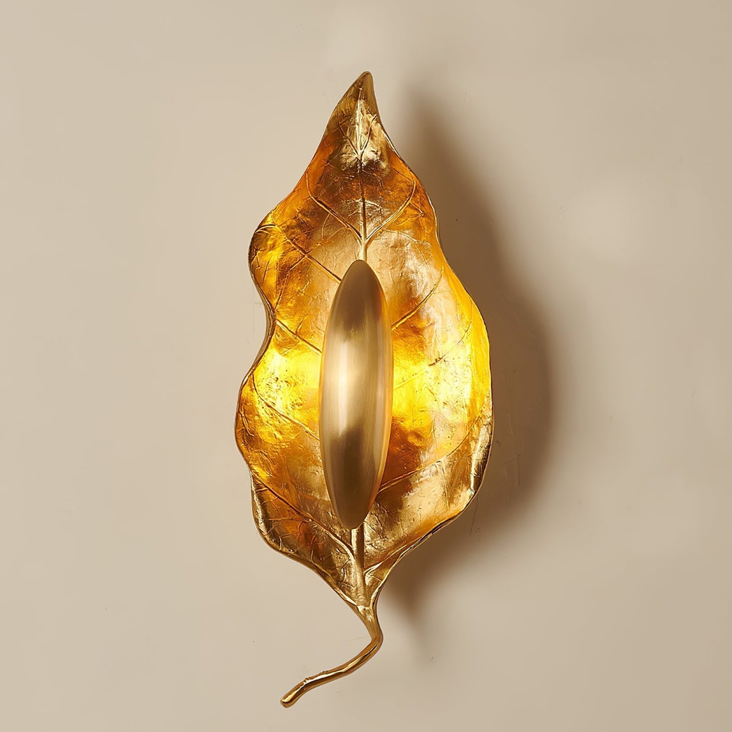 Leaf Brass Wall Light, Hardwired Wall Sconce, detail 31