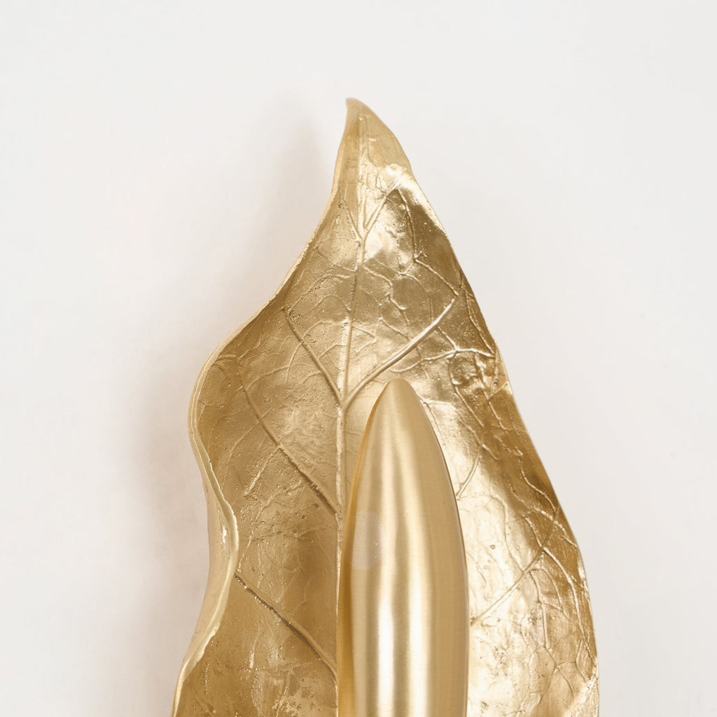 Leaf Brass Wall Light, Hardwired Wall Sconce, detail 33