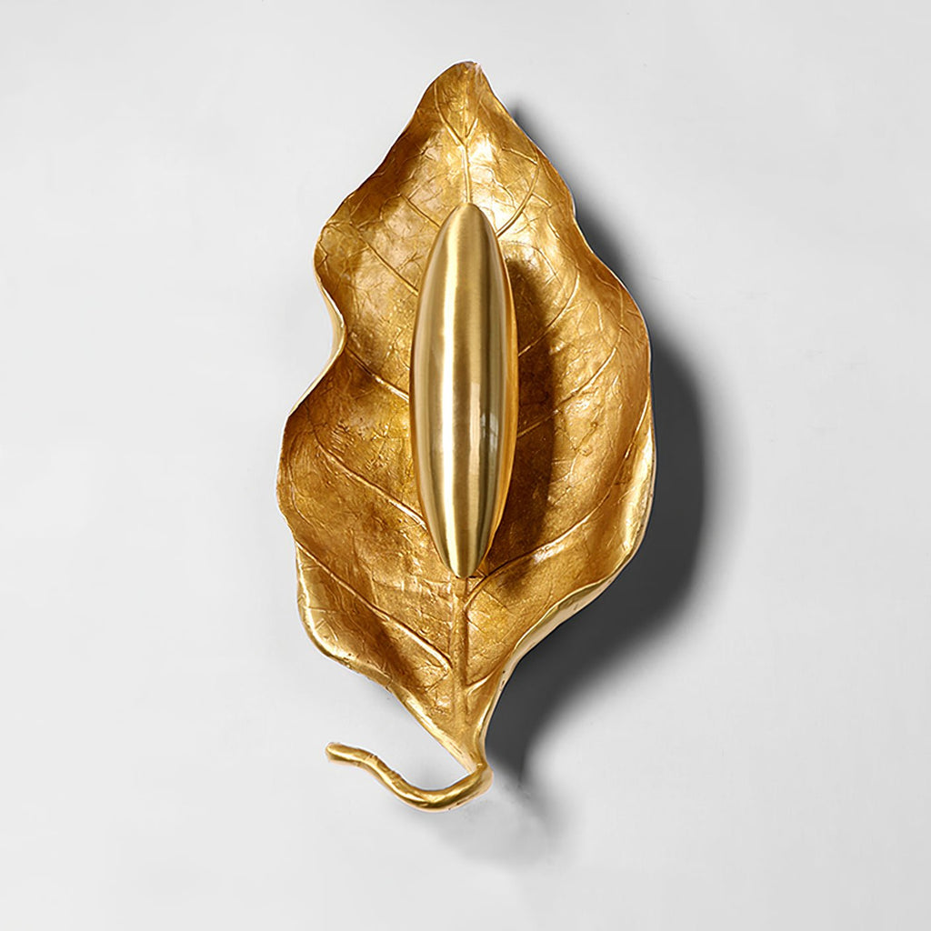 Leaf Brass Wall Light, Hardwired Wall Sconce, detail 14