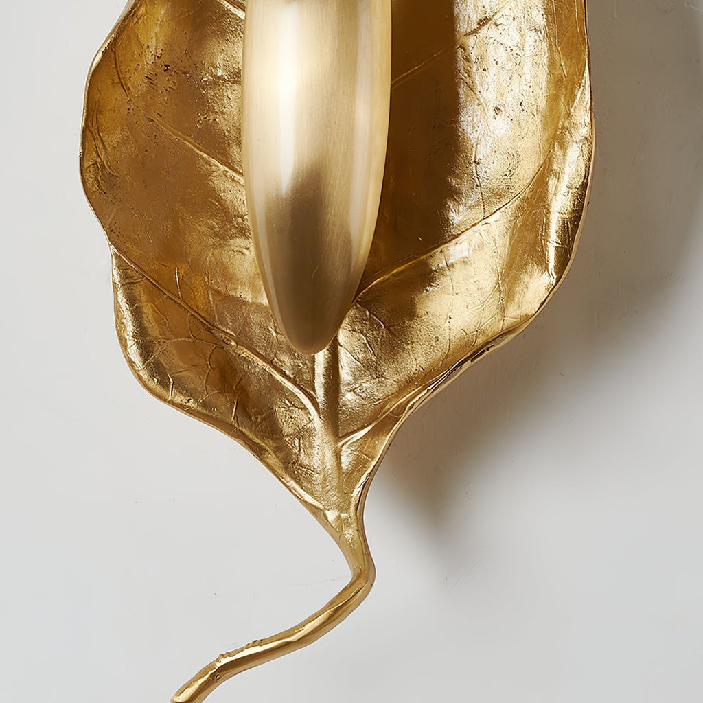 Leaf Brass Wall Light, Hardwired Wall Sconce, detail 30