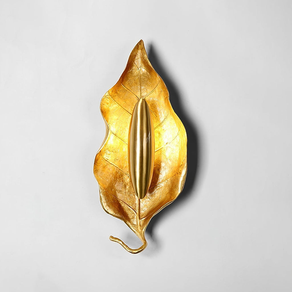 Leaf Brass Wall Light, Hardwired Wall Sconce, detail 8