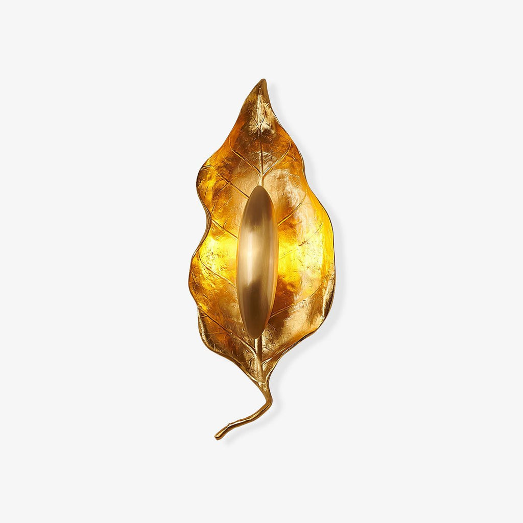 Leaf Brass Wall Light, Hardwired Wall Sconce, Dia 14cm x H 30cm