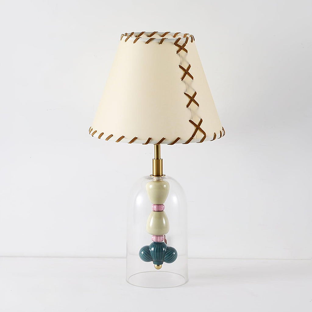 Lenny Bedside Table Light, Bedside Table Lamp, Fabric, ∅ 9.8″ x H 18.1″