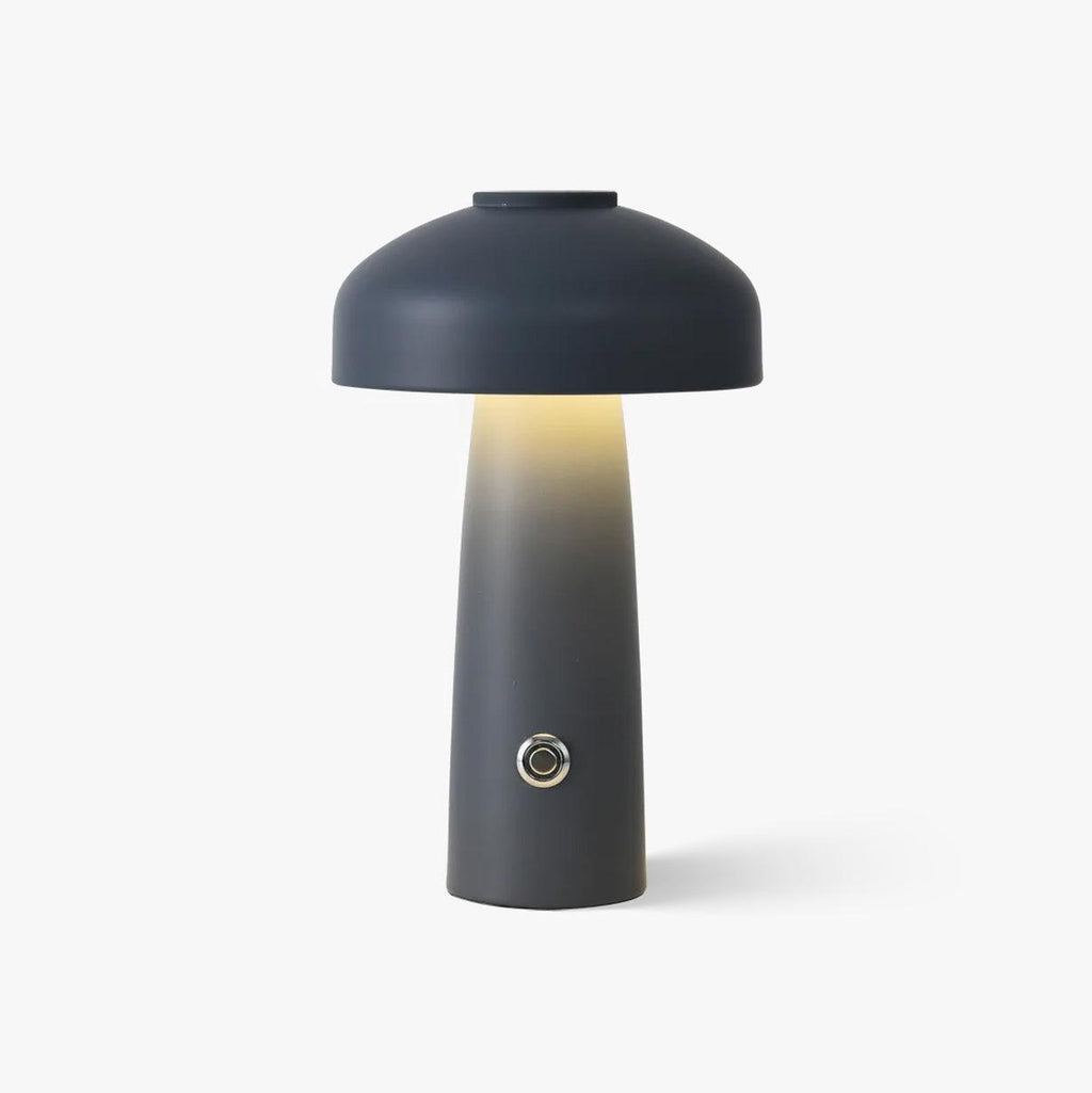 Leon Mushroom Built-in Battery Table Light, Bedside Table Lamp, Metal, ∅ 5.9″ x H 9.8″