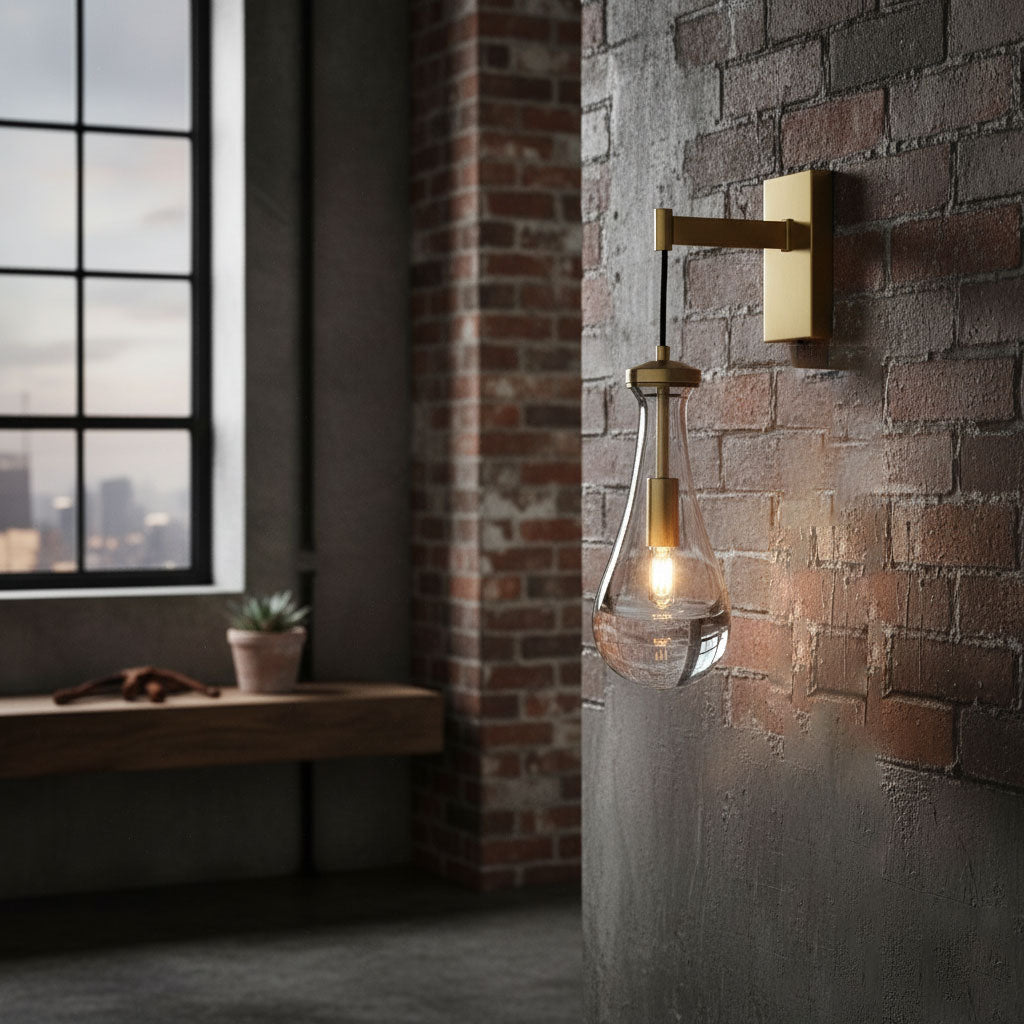 Leontine Glass Wall Light, Hardwired Wall Sconce, detail 5