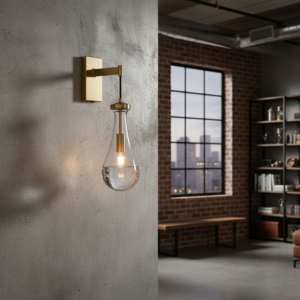 Leontine Glass Wall Light, Hardwired Wall Sconce, detail 2