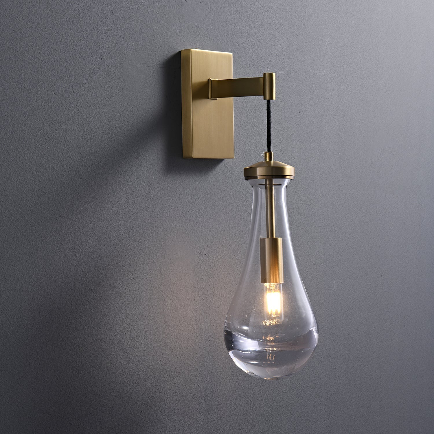 Leontine Glass Wall Light, Hardwired Wall Sconce, detail 10