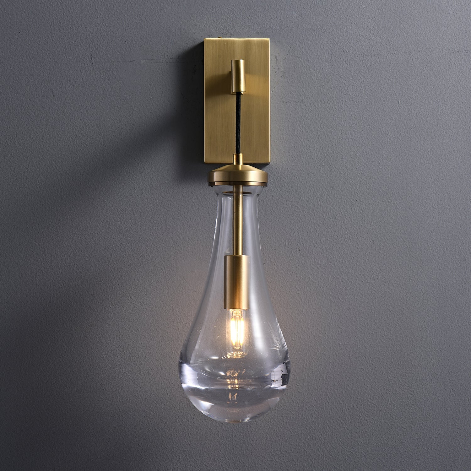 Leontine Glass Wall Light, Hardwired Wall Sconce, detail 8