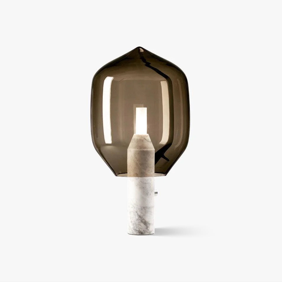 Lighthouse Table Light, Bedside Table Lamp, Marble, ∅ 8.7″ x H 18.9″