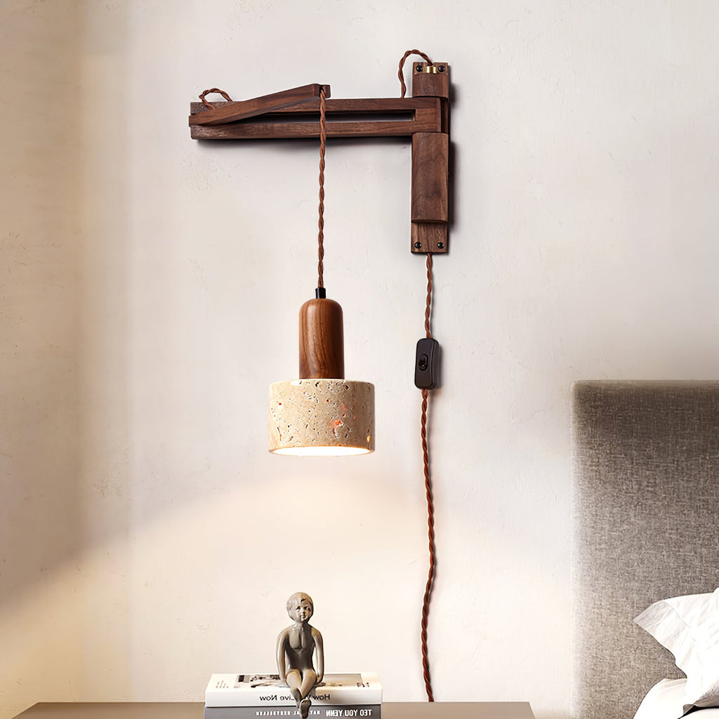 Ligno Arc Wall Light, Plug-In Wall Sconce, detail 3