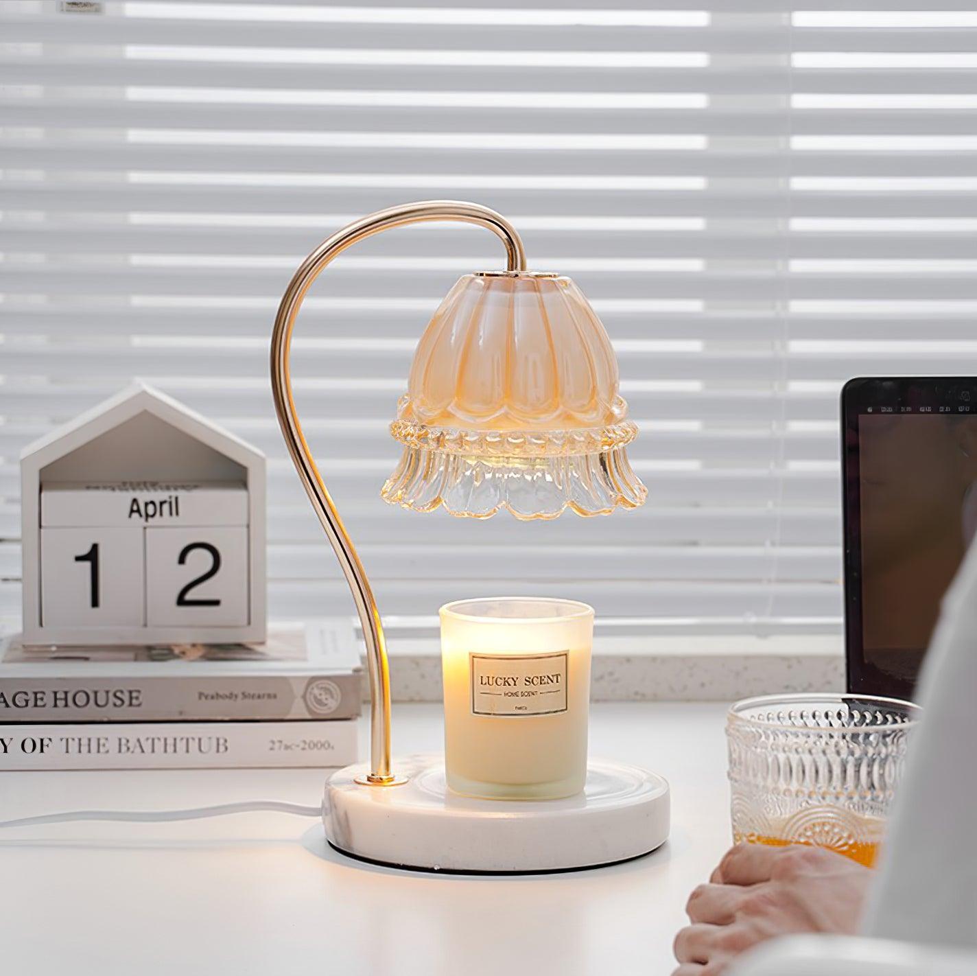 Lily Marble Warmer Table Light, Bedside Table Lamp, detail 2