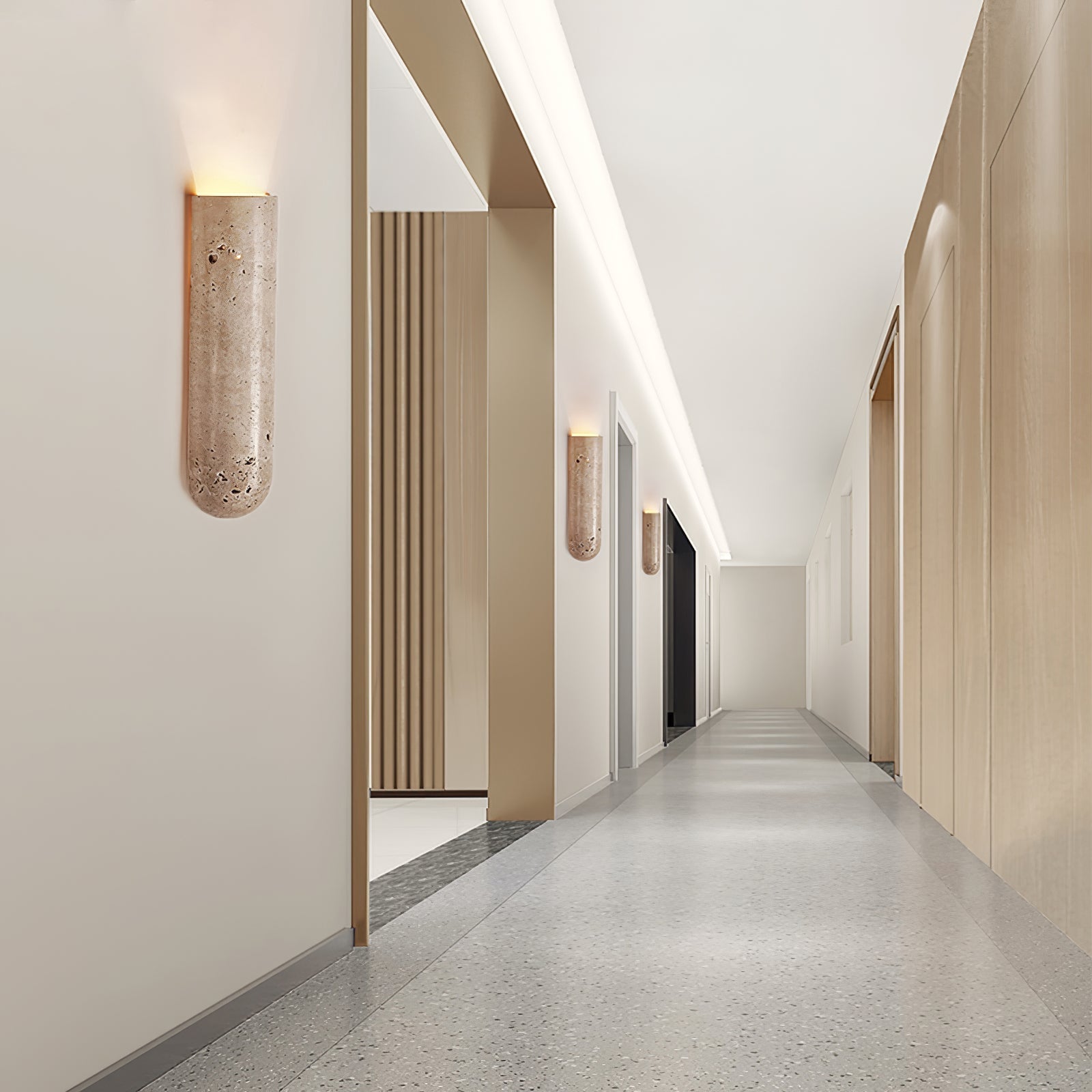 Lina Travertine Wall Light, Hardwired Wall Sconce, detail 16